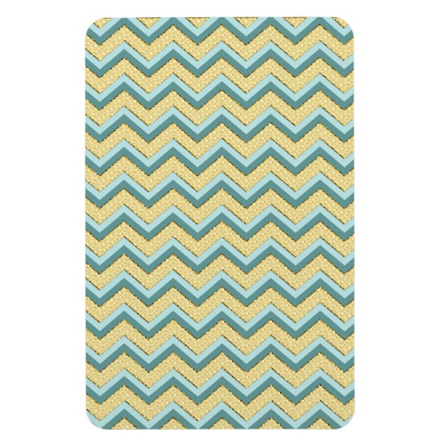 Topaz Glitter Chevron Mönster Magnet (Vertikal)
