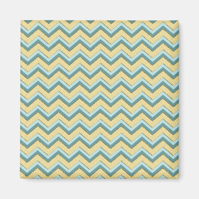Topaz Glitter Chevron Mönster Magnet (Framsidan)