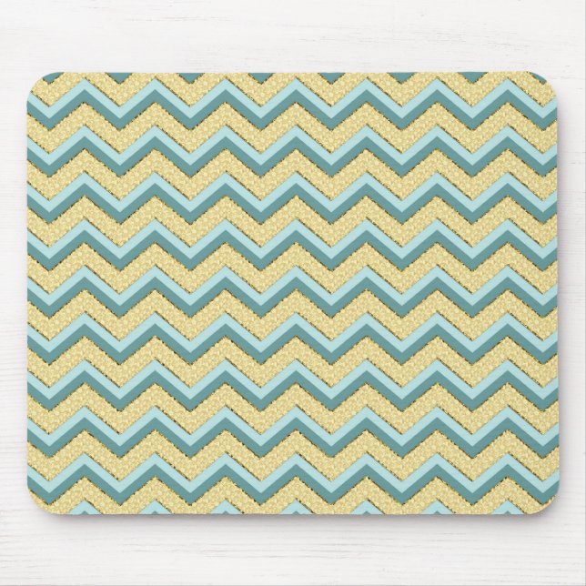 Topaz Glitter Chevron Mönster Musmatta (Framsidan)