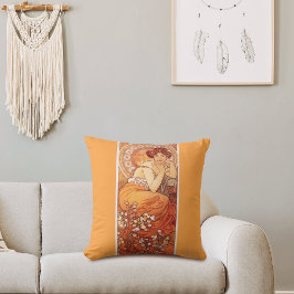 Topaz Illustration Alphonse Mucha Nouveau Kudde