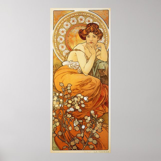 Topaz Illustration av Alphonse Mucha Poster (Framsidan)