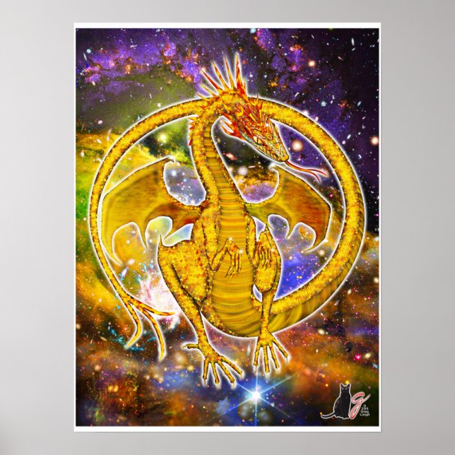 Topaz Kosmiska Drakon Poster (Framsidan)