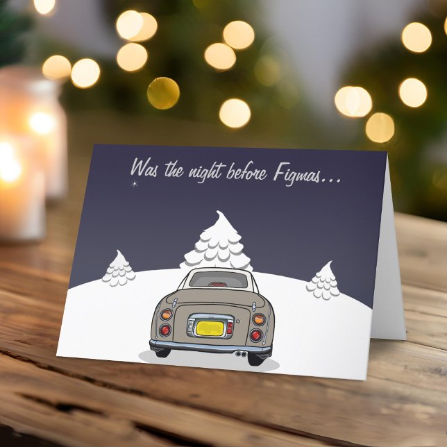 Topaz Mist Figaro - Julkort för bilar Helgkort (Happy Fig-mas! A fun figgy themed christmas card to send to your car! (or your figgy loving friends))