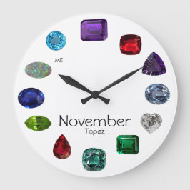 Topaz, november Birthstone Stor Klocka