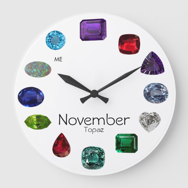 Topaz, november Birthstone Stor Klocka (Framsida)