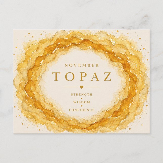 Topaz November Födelsesten Vykort (Framsida)