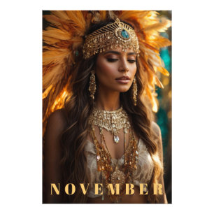 *~* Topaz NOVEMBER Headdress AP53 Birthstone Fototryck