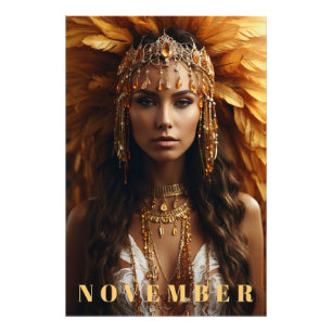 *~* Topaz NOVEMBER Headdress Birthstone AP53 Fototryck
