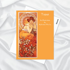 Topaz Precious Stones Alphonse Mucha Vykort