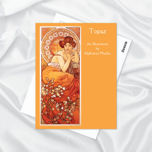 Topaz Precious Stones Alphonse Mucha Vykort