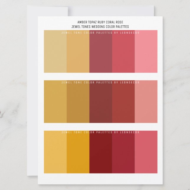 Topaz Ruby Coral Ro Jewel Tone Bröllop Färg (Framsida)
