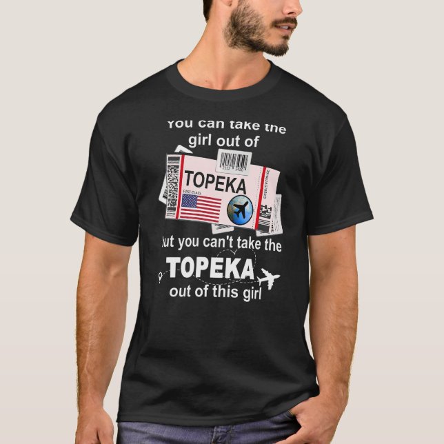 Topeka Boarding Pass Topeka Girl T Shirt (Framsida)