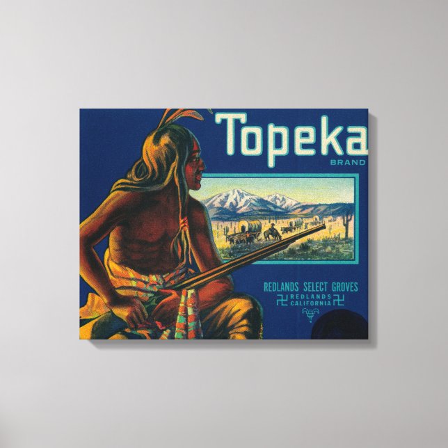 Topeka Brand Citrus Låda etikett Canvastryck (Framsida)