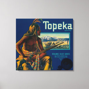 Topeka Brand Citrus Låda etikett Canvastryck