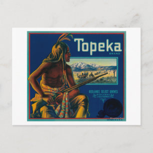 Topeka Brand Citrus Låda etikett Vykort