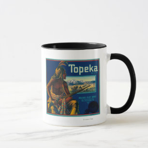 Topeka brännmärker den citrusa lådaetiketten mugg