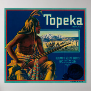 Topeka brännmärker den citrusa lådaetiketten poster