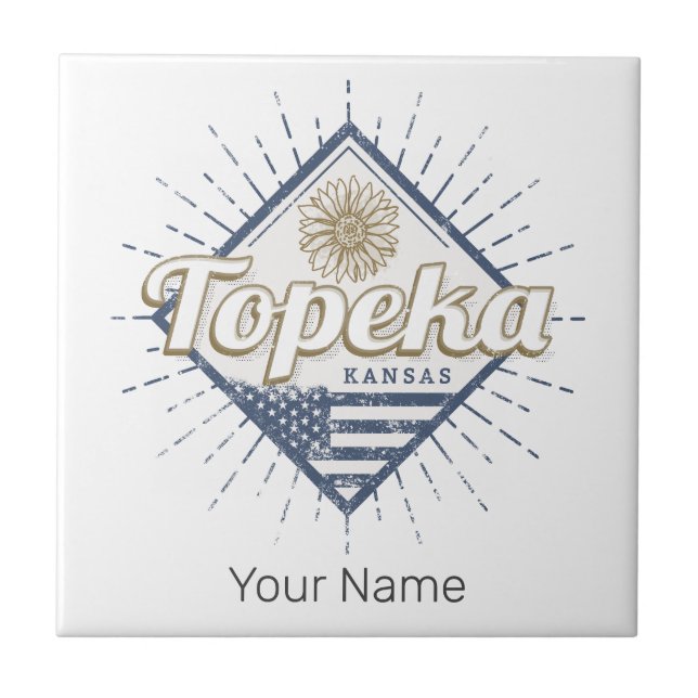 Topeka City Kansas United Stater Solros USA Kakelplatta (Framsidan)