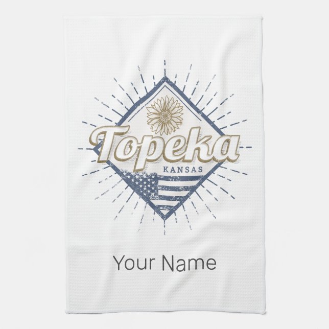 Topeka City Kansas United Stater Solros USA Kökshandduk (Vertikal)