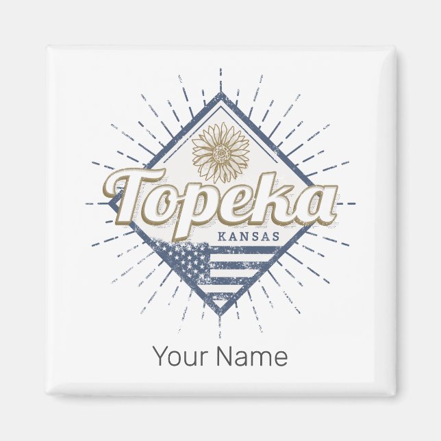 Topeka City Kansas United Stater Solros USA Magnet (Framsidan)