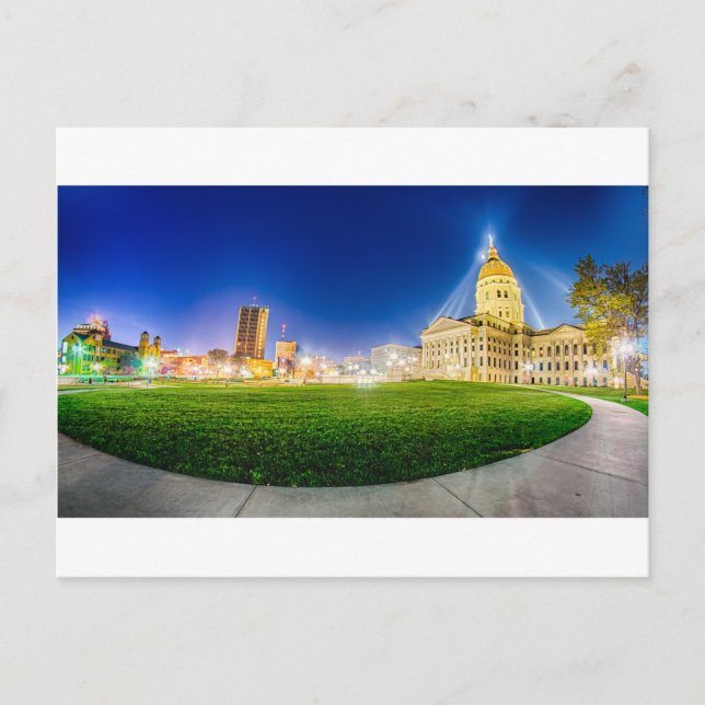 Topeka Kansas skyline Vykort (Framsida)
