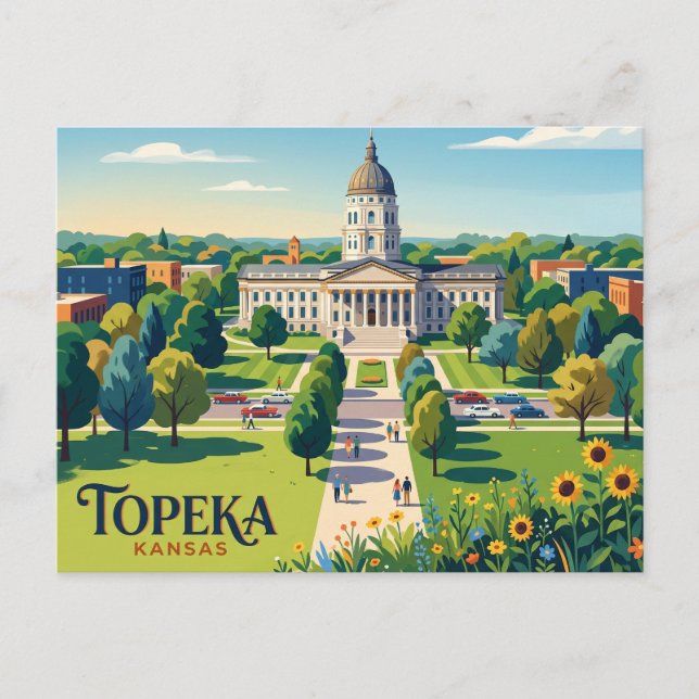 Topeka Kansas Vykort (Framsida)