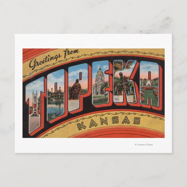 Topeka, KansasLarge Brev ScenesTopeka, KA Vykort (Framsida)