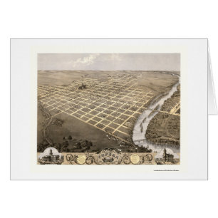 Topeka panorama- karta för KS - 1869 Hälsningskort