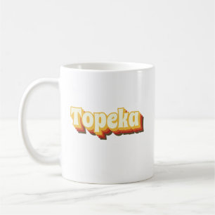Topeka Retro Vintage Text Kaffemugg