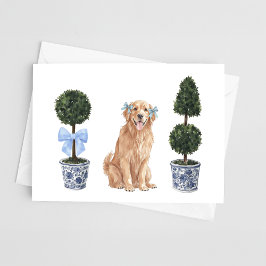 Topian Topiary Watercolor-kort för guldfärgad åter Kort