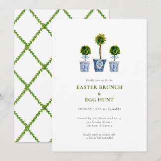 Topiaries Easter brunch & eggs hunt invitation Inbjudningar