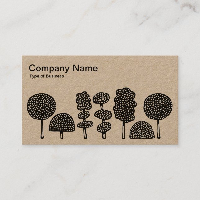 Topiary - Black on White (Kraft) Visitkort (Framsida)