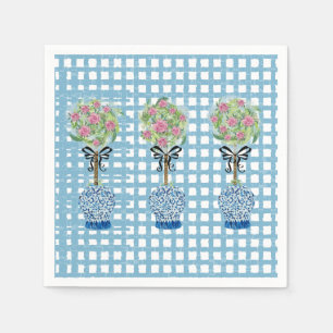 Topiary Blue and White Ginger Burk Doormat Matta Pappersservett