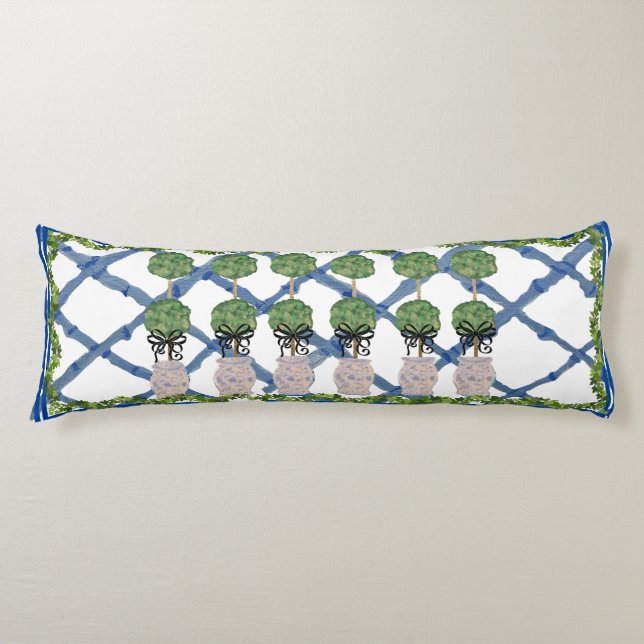 Topiary Chinoiserie Ginger Burk Burk Lumbar Kroppskudde (Framsidan)