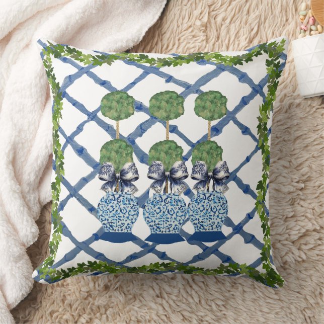 Topiary Chinoiserie Ginger Burk Burk Lumbar Kudde (Filt)