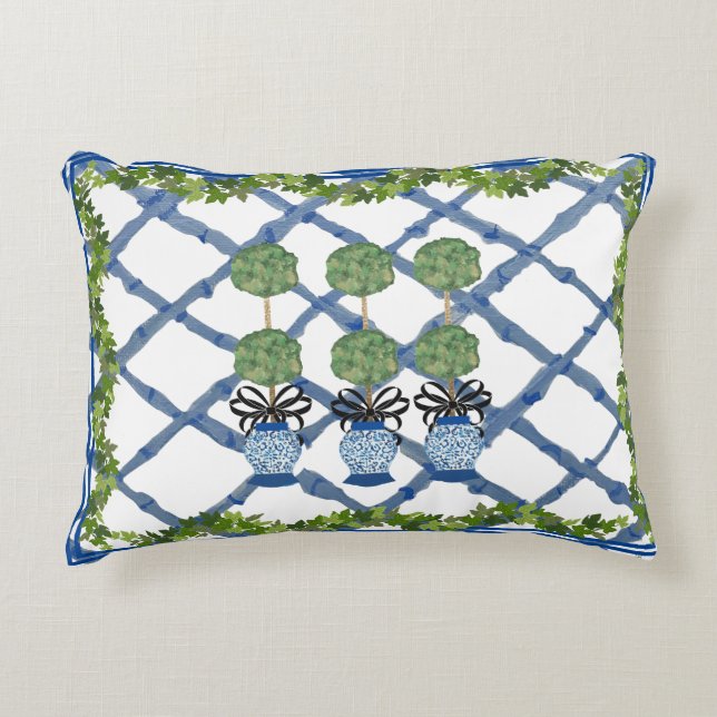 Topiary Chinoiserie Ginger Burk Burk Lumbar Prydnadskudde (Framsidan)