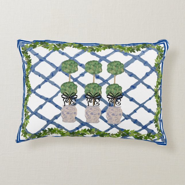 Topiary Chinoiserie Ginger Burk Burk Lumbar Prydnadskudde (Baksidan)