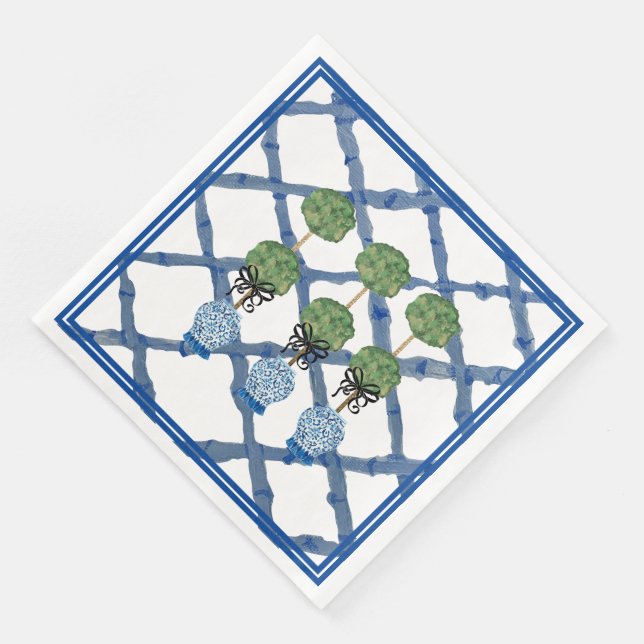 Topiary Chinoiserie Ginger Burk Napkins Pappersservett (Hörn)