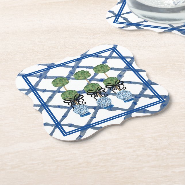 Topiary Chinoiserie Ginger Burk Underlägg Papper (Vinklad)