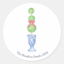 Topiary Coquette Chinoiserie jul Stickers Runt Klistermärke