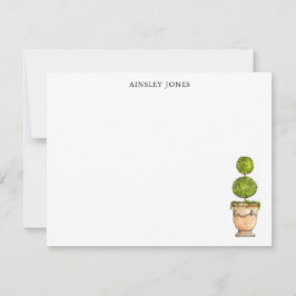 Topiary-illustration i akvarell anteckningskort