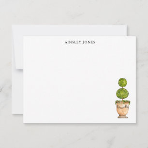 Topiary-illustration i akvarell anteckningskort