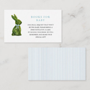 Topiary kanin pojke baby shower bok önskan tilläggskort
