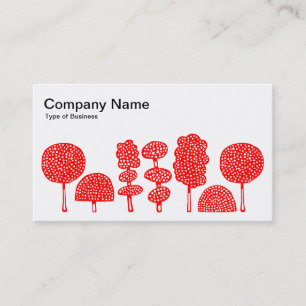 Topiary - Red on White Visitkort