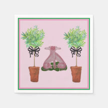 Topiary Rosa Hund  Papper Guest Towels