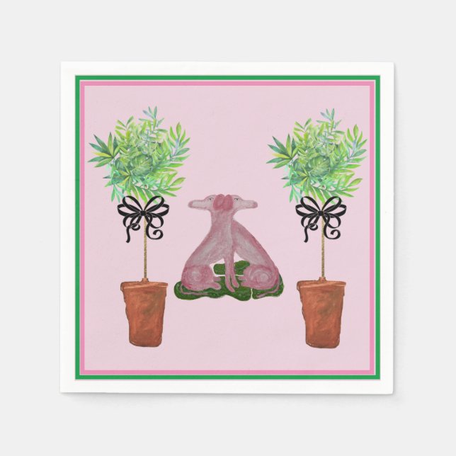 Topiary Rosa Staffordshire Hund Pappersgästhandduk Pappersservett (Framsidan)