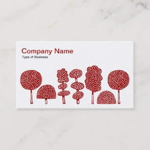 Topiary - Ruby Red on White Visitkort