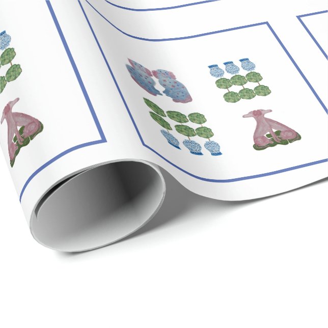 Topiary Staffordshire Hundar Ginger Burk Presentpapper (Rullad Hörn)