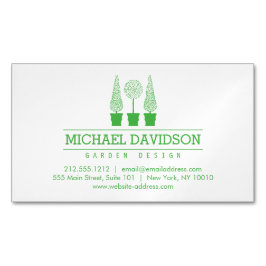 Topiary Trio Gardener Landscaping Bright Grönt Magnetiska Visitkort