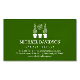 Topiary Trio Gardener Landscaping Grönt/White Magnetiska Visitkort